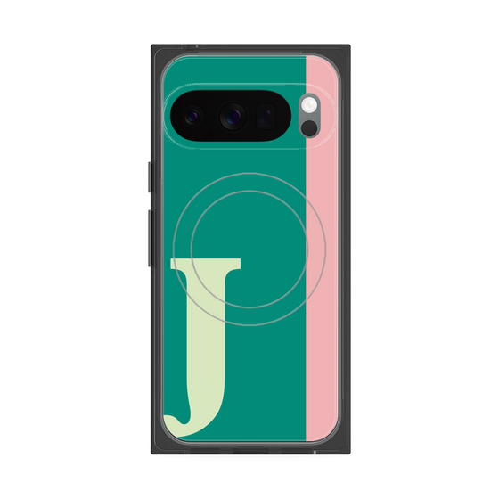 プレミアムスクエアケース with Pixelsnap［ オリジナル - initial color line - J green ］