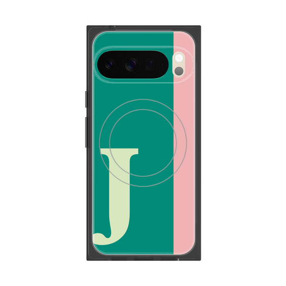 プレミアムスクエアケース with Pixelsnap［ オリジナル - initial color line - J green ］