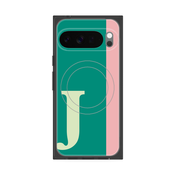 プレミアムスクエアケース with Pixelsnap［ オリジナル - initial color line - J green ］
