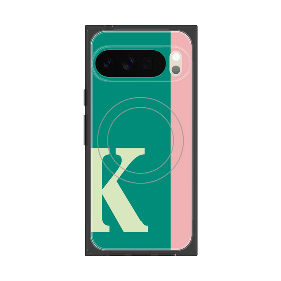 プレミアムスクエアケース with Pixelsnap［ オリジナル - initial color line - K green ］