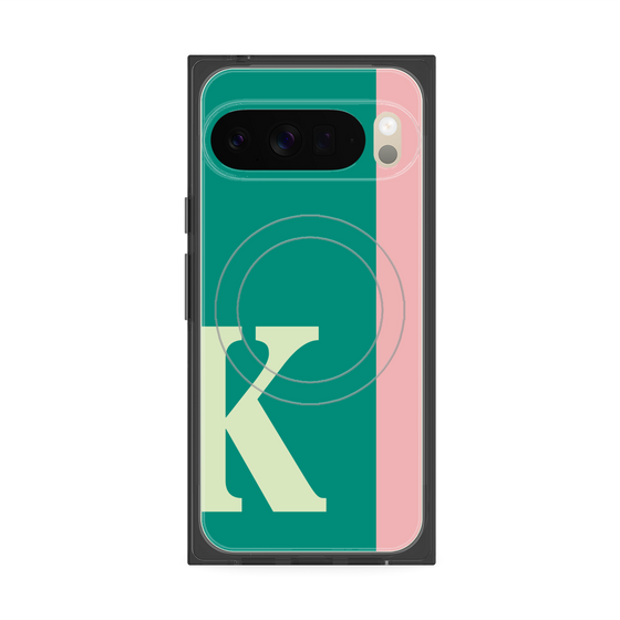 プレミアムスクエアケース with Pixelsnap［ オリジナル - initial color line - K green ］