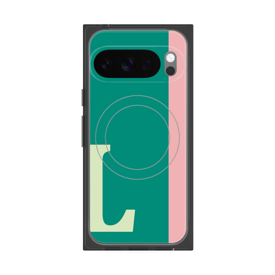プレミアムスクエアケース with Pixelsnap［ オリジナル - initial color line - L green ］