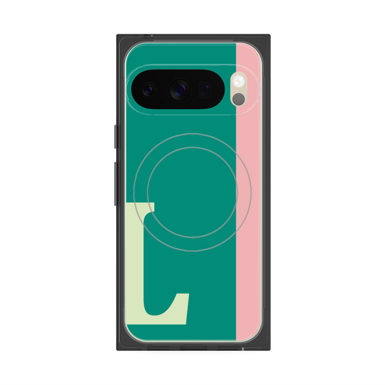 プレミアムスクエアケース with Pixelsnap［ オリジナル - initial color line - L green ］
