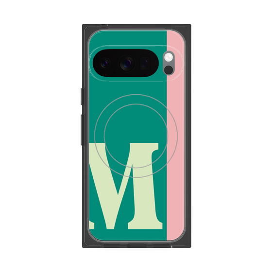 プレミアムスクエアケース with Pixelsnap［ オリジナル - initial color line - M green ］