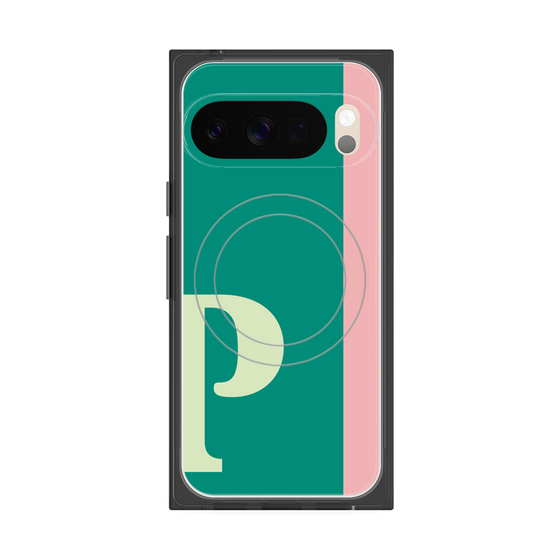 プレミアムスクエアケース with Pixelsnap［ オリジナル - initial color line - P green ］