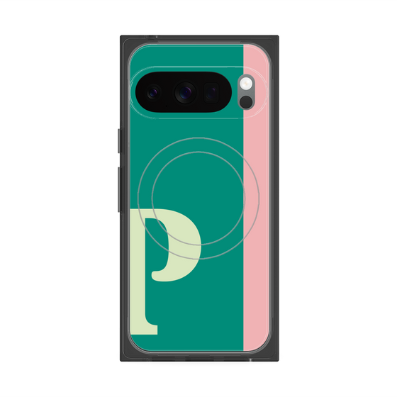 プレミアムスクエアケース with Pixelsnap［ オリジナル - initial color line - P green ］