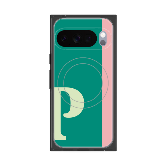 プレミアムスクエアケース with Pixelsnap［ オリジナル - initial color line - P green ］