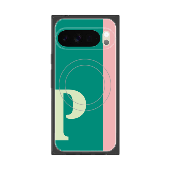 プレミアムスクエアケース with Pixelsnap［ オリジナル - initial color line - P green ］