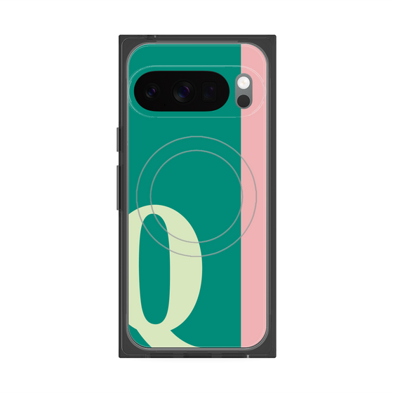 プレミアムスクエアケース with Pixelsnap［ オリジナル - initial color line - Q green ］