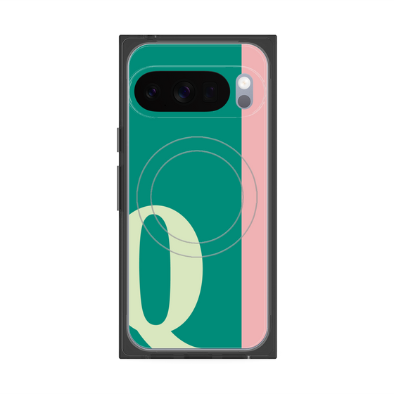 プレミアムスクエアケース with Pixelsnap［ オリジナル - initial color line - Q green ］