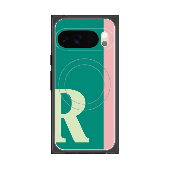 プレミアムスクエアケース with Pixelsnap［ オリジナル - initial color line - R green ］