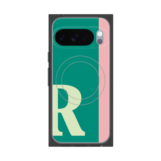 プレミアムスクエアケース with Pixelsnap［ オリジナル - initial color line - R green ］