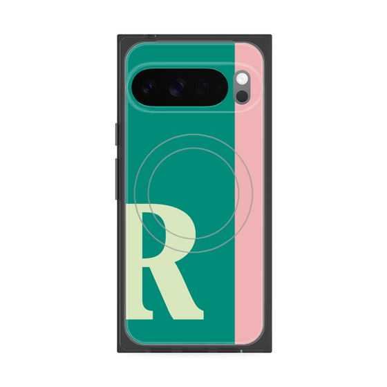 プレミアムスクエアケース with Pixelsnap［ オリジナル - initial color line - R green ］
