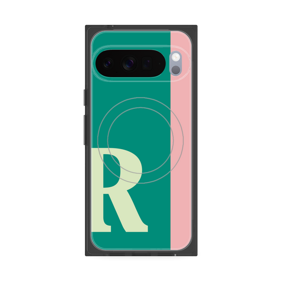 プレミアムスクエアケース with Pixelsnap［ オリジナル - initial color line - R green ］