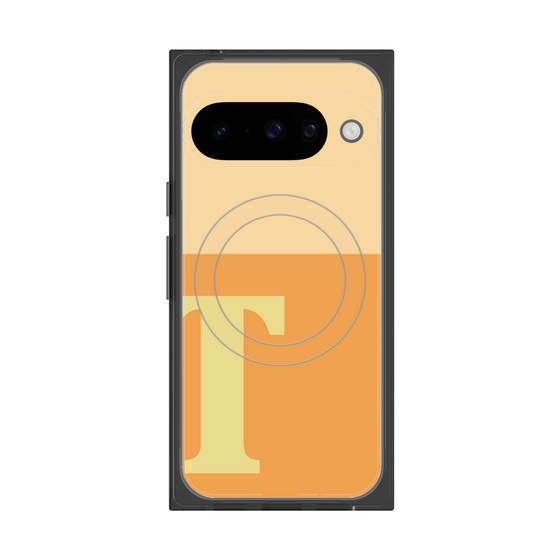 プレミアムスクエアケース with Pixelsnap［ オリジナル - initial two tone - T orange ］