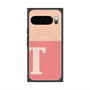 プレミアムスクエアケース with Pixelsnap［ オリジナル - initial two tone - T pink ］