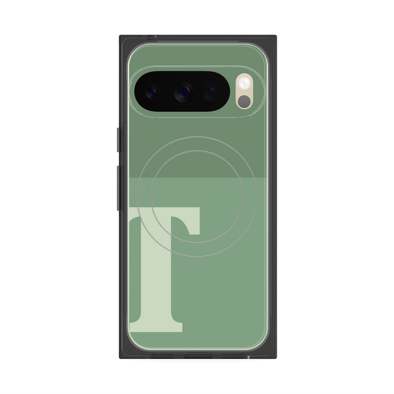 プレミアムスクエアケース with Pixelsnap［ オリジナル - initial two tone - T green ］