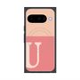 プレミアムスクエアケース with Pixelsnap［ オリジナル - initial two tone - U pink ］