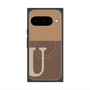 プレミアムスクエアケース with Pixelsnap［ オリジナル - initial two tone - U brown ］