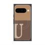プレミアムスクエアケース with Pixelsnap［ オリジナル - initial two tone - U brown ］