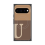 プレミアムスクエアケース with Pixelsnap［ オリジナル - initial two tone - U brown ］