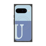 プレミアムスクエアケース with Pixelsnap［ オリジナル - initial two tone - U blue ］