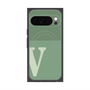 プレミアムスクエアケース with Pixelsnap［ オリジナル - initial two tone - V green ］