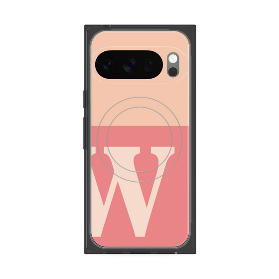 プレミアムスクエアケース with Pixelsnap［ オリジナル - initial two tone - W pink ］