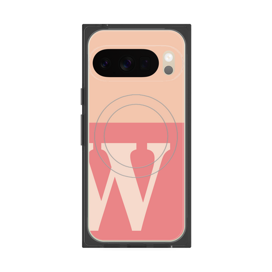プレミアムスクエアケース with Pixelsnap［ オリジナル - initial two tone - W pink ］