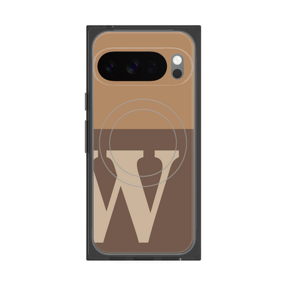 プレミアムスクエアケース with Pixelsnap［ オリジナル - initial two tone - W brown ］