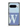 プレミアムスクエアケース with Pixelsnap［ オリジナル - initial two tone - W blue ］