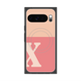 プレミアムスクエアケース with Pixelsnap［ オリジナル - initial two tone - X pink ］