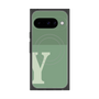 プレミアムスクエアケース with Pixelsnap［ オリジナル - initial two tone - Y green ］