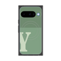 プレミアムスクエアケース with Pixelsnap［ オリジナル - initial two tone - Y green ］