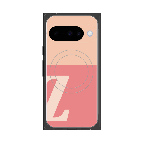プレミアムスクエアケース with Pixelsnap［ オリジナル - initial two tone - Z pink ］