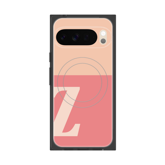 プレミアムスクエアケース with Pixelsnap［ オリジナル - initial two tone - Z pink ］