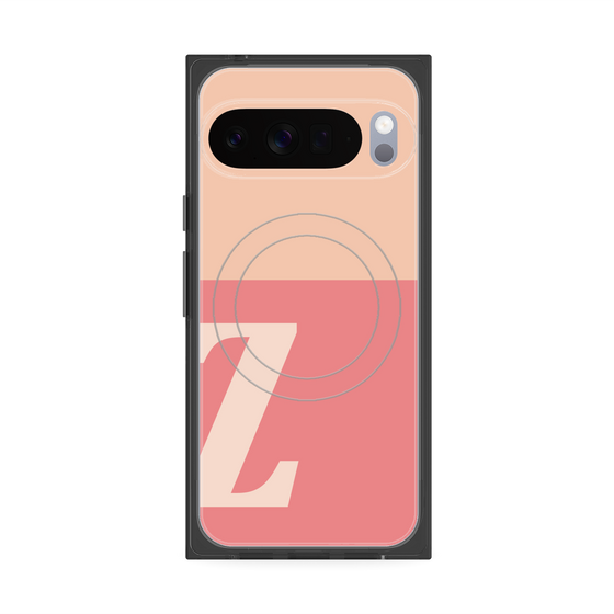 プレミアムスクエアケース with Pixelsnap［ オリジナル - initial two tone - Z pink ］