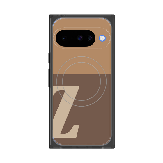 プレミアムスクエアケース with Pixelsnap［ オリジナル - initial two tone - Z brown ］