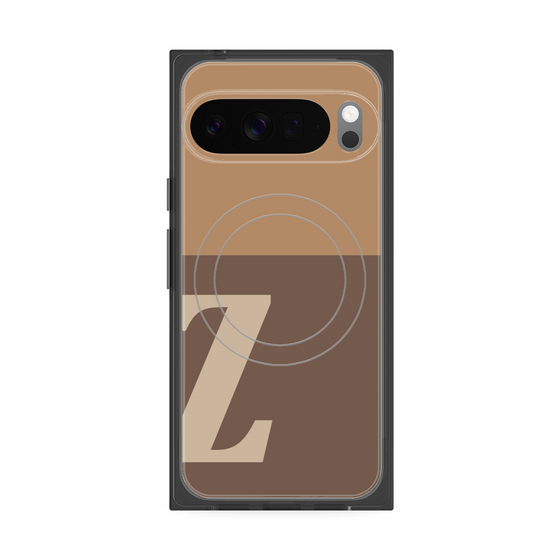 プレミアムスクエアケース with Pixelsnap［ オリジナル - initial two tone - Z brown ］