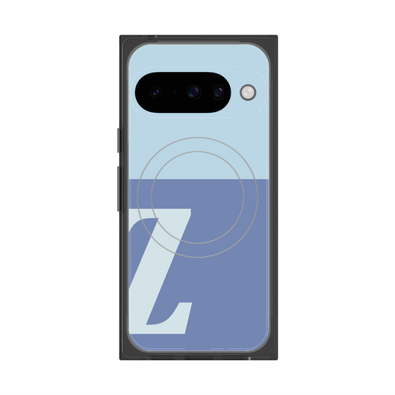 プレミアムスクエアケース with Pixelsnap［ オリジナル - initial two tone - Z blue ］