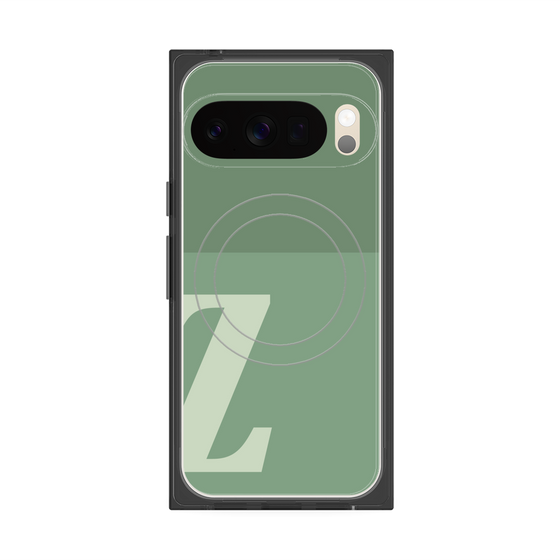 プレミアムスクエアケース with Pixelsnap［ オリジナル - initial two tone - Z green ］