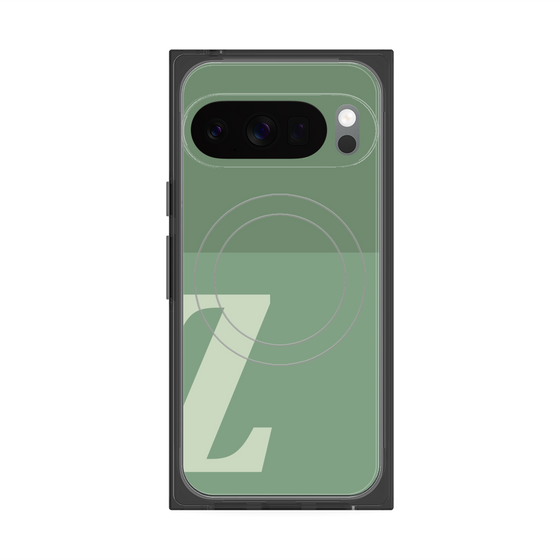 プレミアムスクエアケース with Pixelsnap［ オリジナル - initial two tone - Z green ］