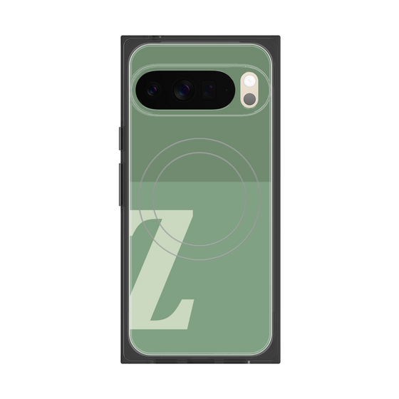 プレミアムスクエアケース with Pixelsnap［ オリジナル - initial two tone - Z green ］