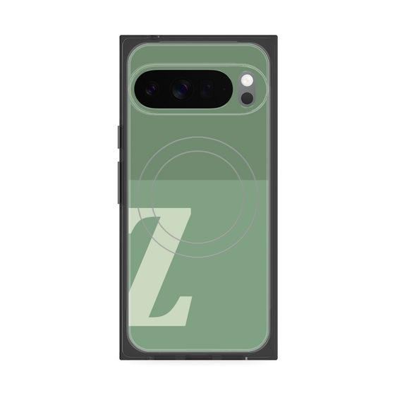 プレミアムスクエアケース with Pixelsnap［ オリジナル - initial two tone - Z green ］