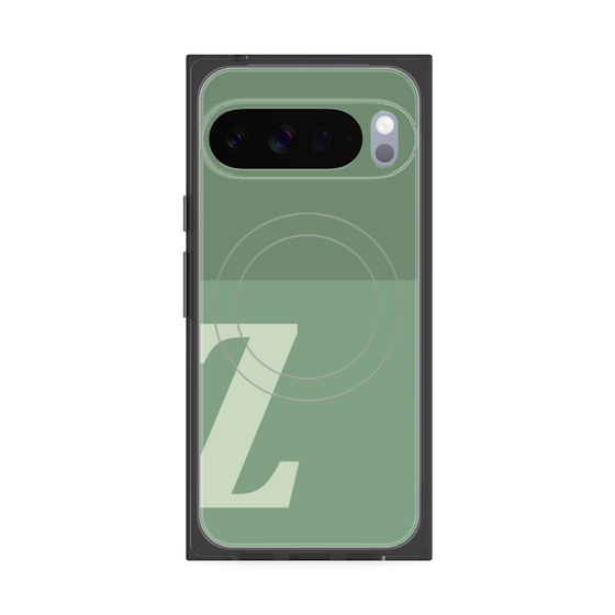 プレミアムスクエアケース with Pixelsnap［ オリジナル - initial two tone - Z green ］