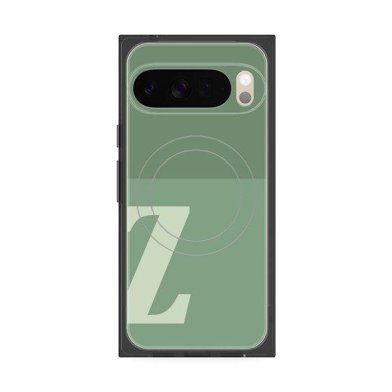 プレミアムスクエアケース with Pixelsnap［ オリジナル - initial two tone - Z green ］