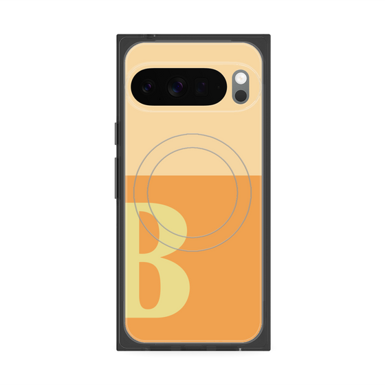 プレミアムスクエアケース with Pixelsnap［ オリジナル - initial two tone - B orange ］