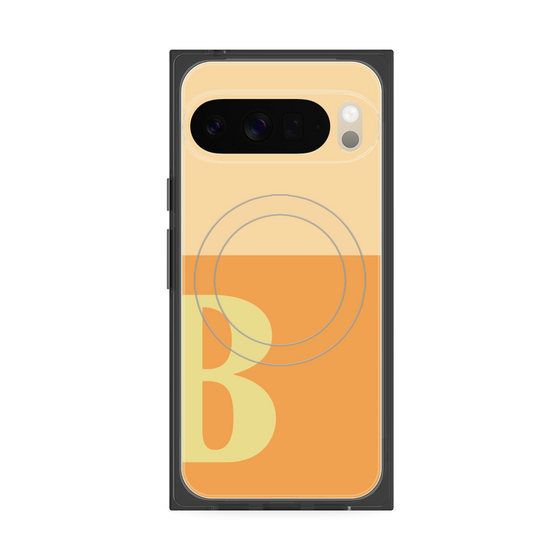 プレミアムスクエアケース with Pixelsnap［ オリジナル - initial two tone - B orange ］