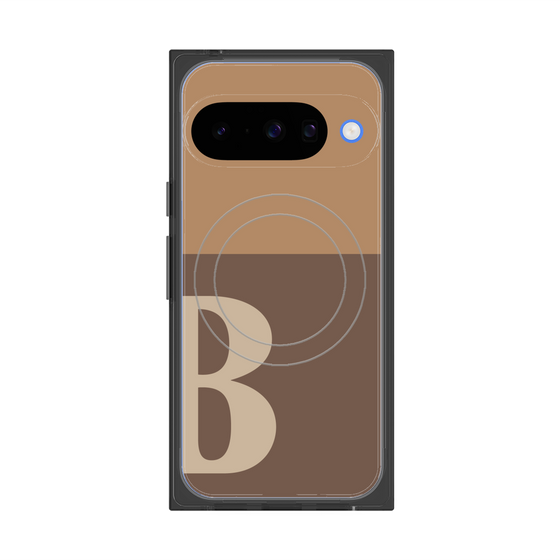プレミアムスクエアケース with Pixelsnap［ オリジナル - initial two tone - B brown ］