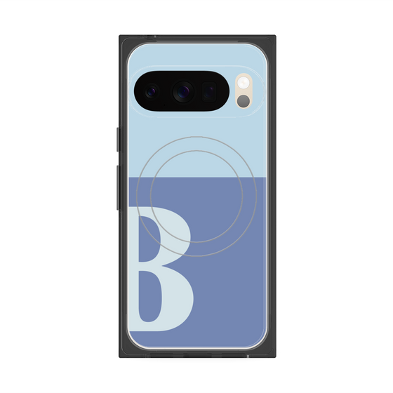 プレミアムスクエアケース with Pixelsnap［ オリジナル - initial two tone - B blue ］